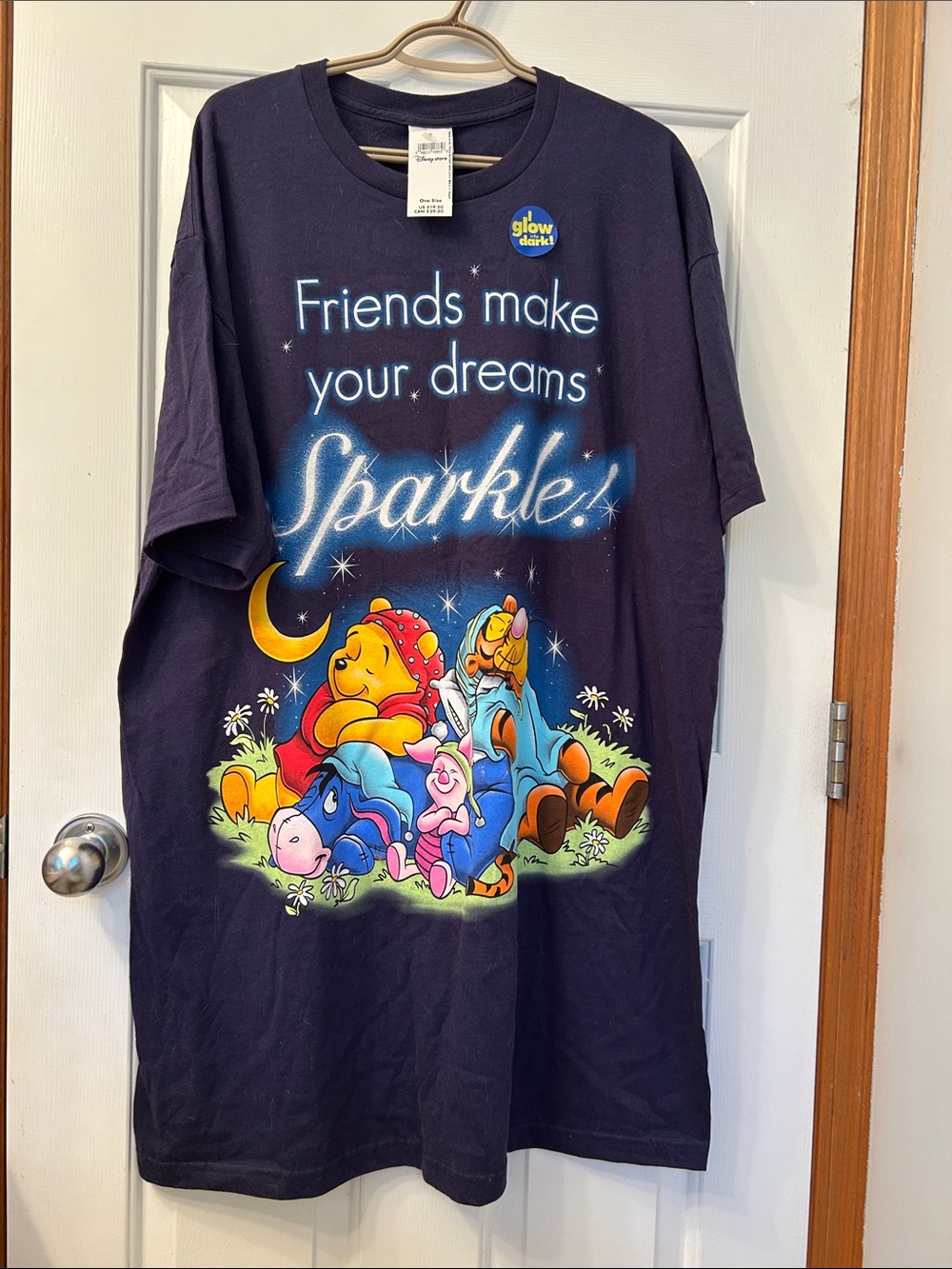 Disney Navy Blue Winnie the Pooh "Friends Make Your Dreams Sparkle" Sleep Tee